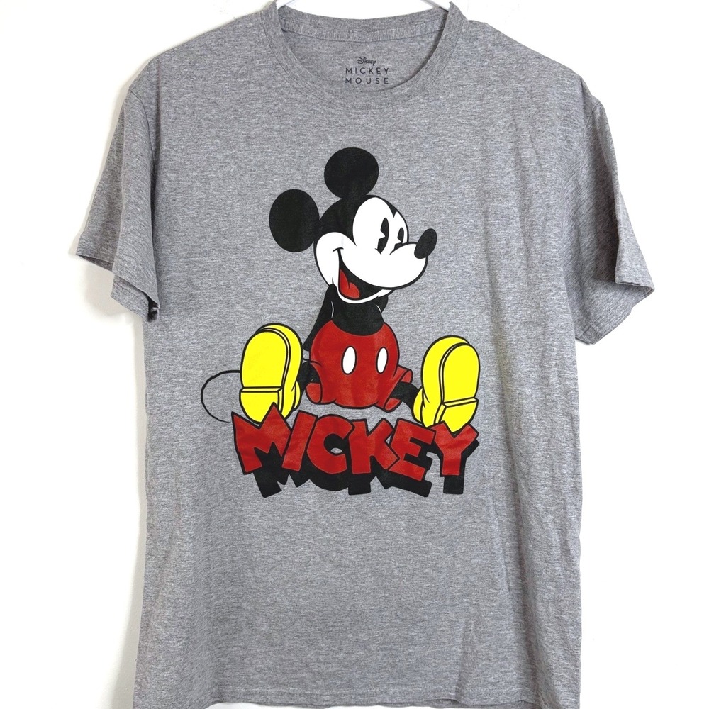 Disney Mickey Mouse Gray Graphic T-Shirt Men's Women's M/M 38/40